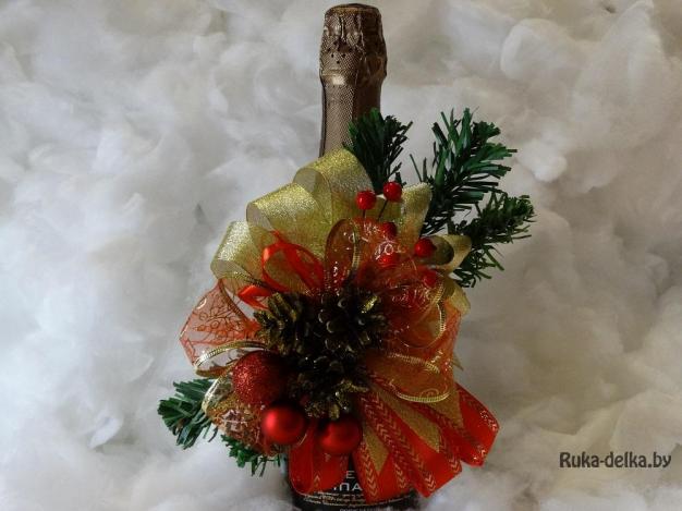 новогоднее украшение на шампанское